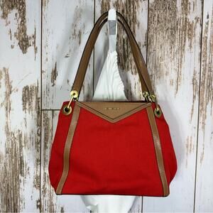 NWT, Michael Kors Raven, Terracotta Large Pocket Shoulder Tote Bag.